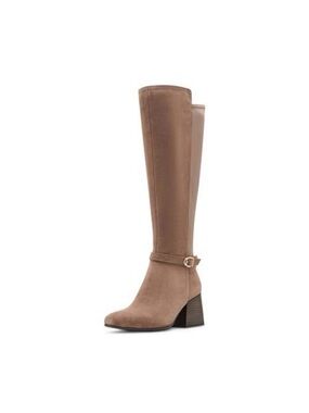 Blondo Taupe Over-the-Knee Block Heel Boot with Buckle